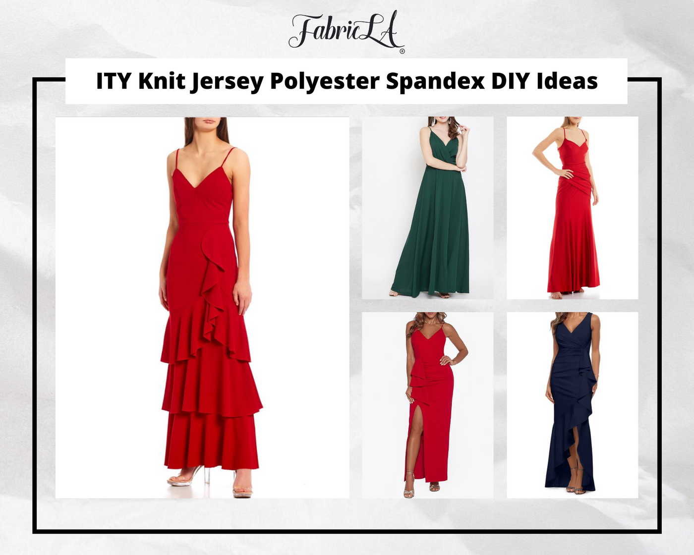 ITY Polyester Spandex Fabric | Navy - FabricLA.com