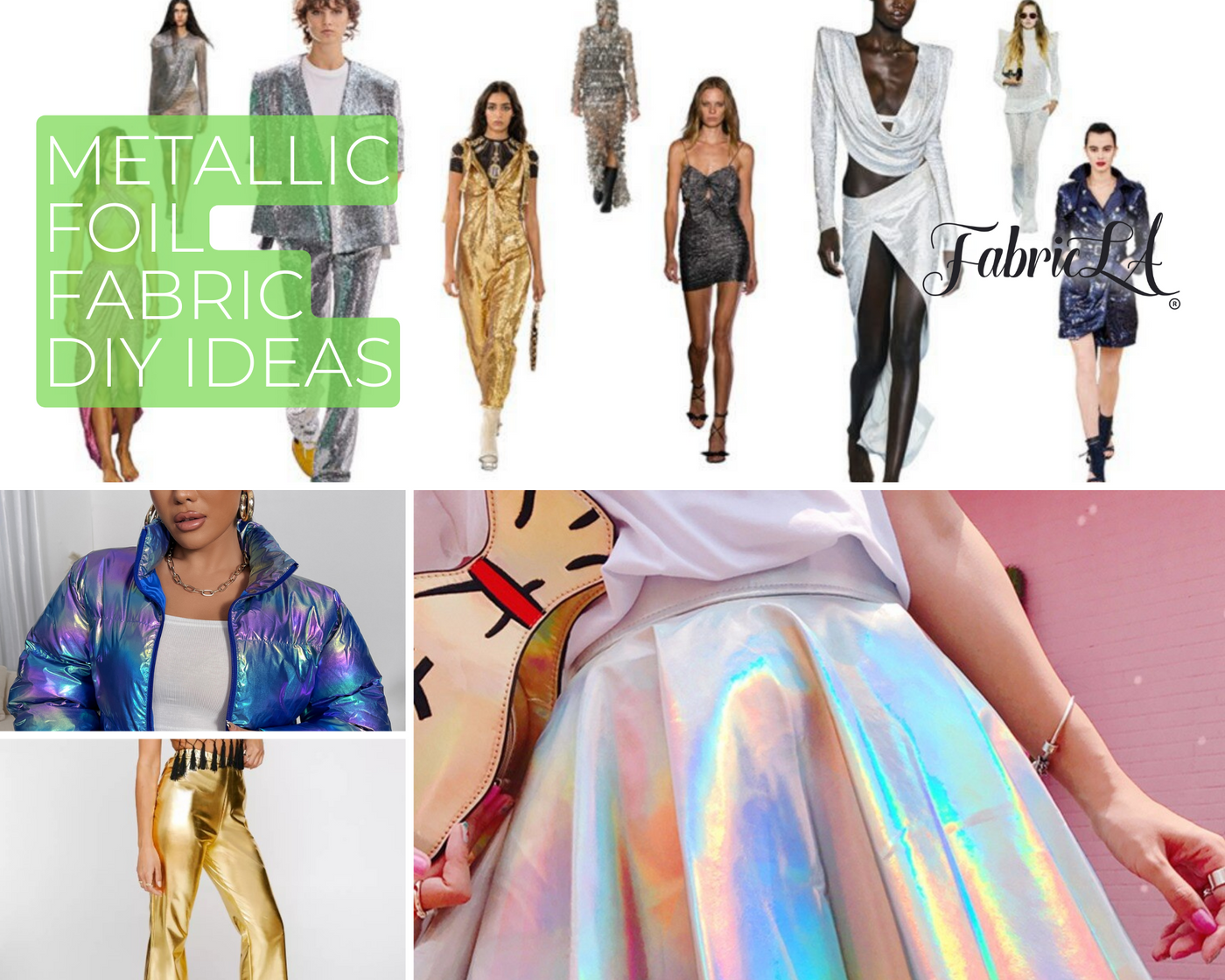Hologram Metallic Foil Spandex Knit Fabric 4-Way Stretch, 60" Inch Wide | Rose Gold - FabricLA.com
