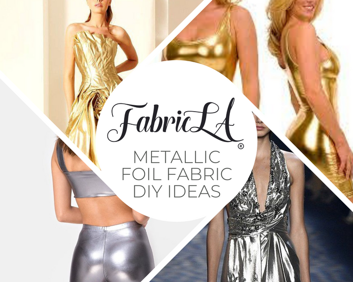 Hologram Metallic Foil Spandex Knit Fabric 4-Way Stretch, 60" Inch Wide | Gold Iridescent - FabricLA.com