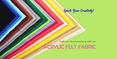FabricLA 100% Acrylic Felt Fabric - Pre-Cut | 10x10 Inches | 24 Pieces| Multi-Colors - FabricLA.com