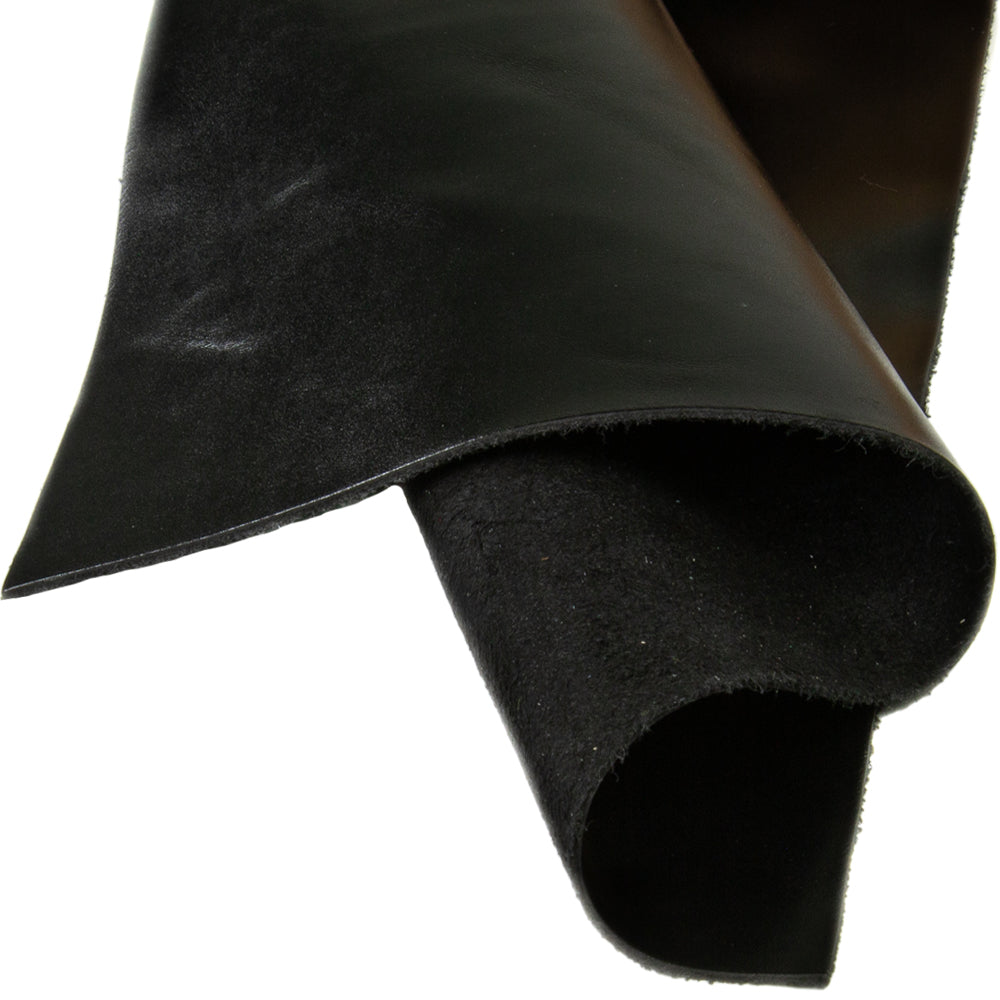 Genuine Leather Tooling and Crafting Sheets | Heavy Duty Full Grain Cowhide (1.2-1.4mm) | Navaro Black - FabricLA.com