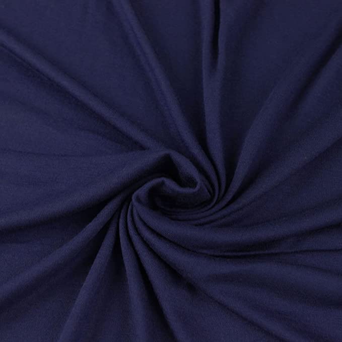 FabricLA 12oz Cotton Spandex Jersey Knit Fabric | Navy - FabricLA.com