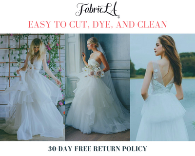 FabricLA Bridal Wedding Tulle Fabric 108" Wide 50 Yard Bolt - Snow White - FabricLA.com