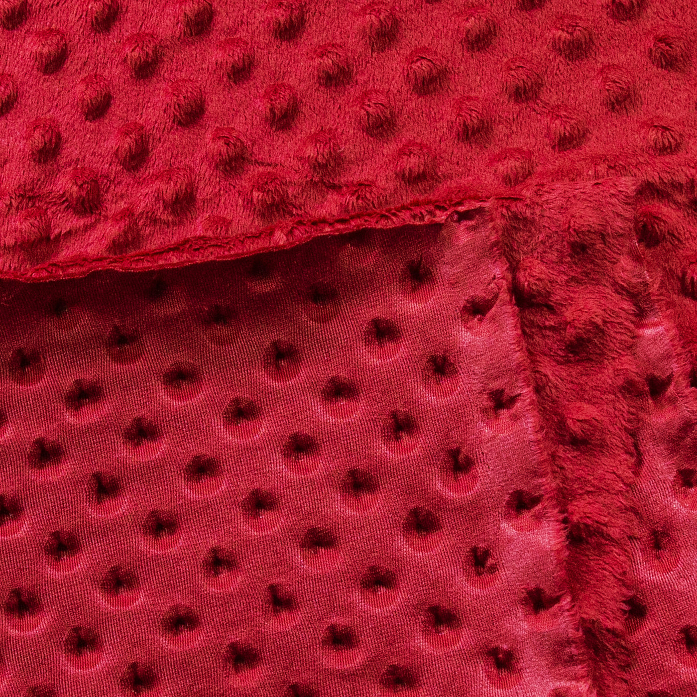 Minky Dimple Dot Fabric - Red - FabricLA.com