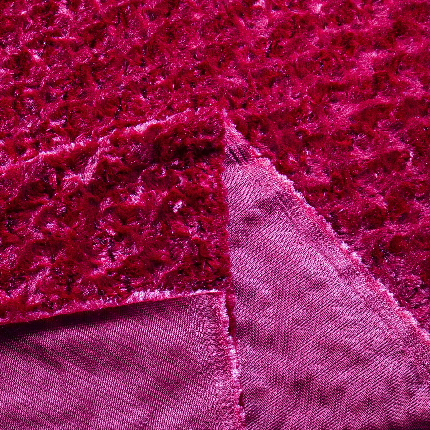 Luxe Minky Rosebud Fabric - Red - FabricLA.com