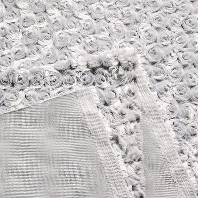FabricLA Minky Rose Cuddle Fabric | Silver - FabricLA.com