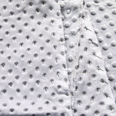 Minky Dimple Dot Fabric - Silver - FabricLA.com