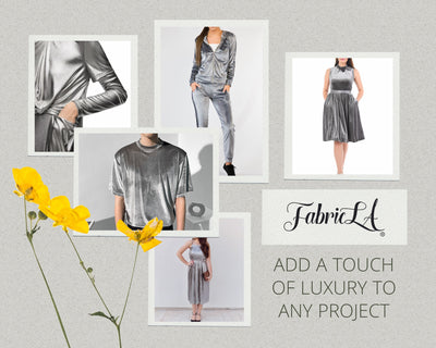 FabricLA | Stretch Velvet Fabric | 90% Polyester 10% Spandex | Silver Grey - FabricLA.com