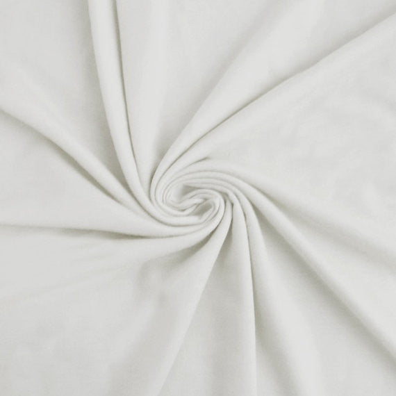 White 100% Cotton French Terry Fabric by the yard - FabricLA.com