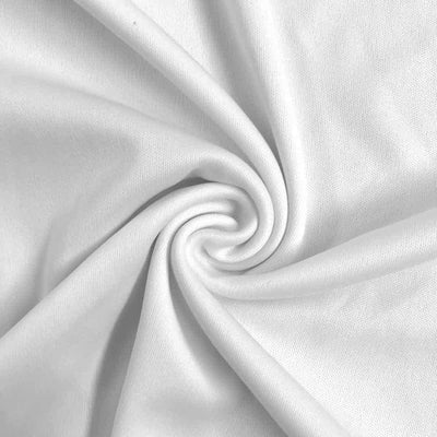FabricLA Polyester Knit Interlock | Mechanical Stretch Fabric | White - FabricLA.com