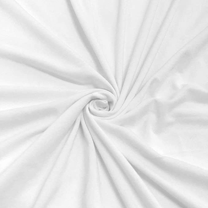 FabricLA Rayon Jersey Spandex - 4 Way Stretch Fabric Rayon Spandex| 240GSM 60 inches Wide | White - FabricLA.com