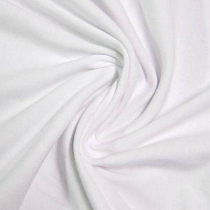 Cotton Lycra Spandex Knit Jersey by the yard -12 oz (White) - FabricLA.com