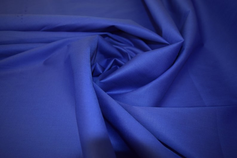 Cotton Stretch Poplin Fabric by the yard -Royal Blue - FabricLA.com
