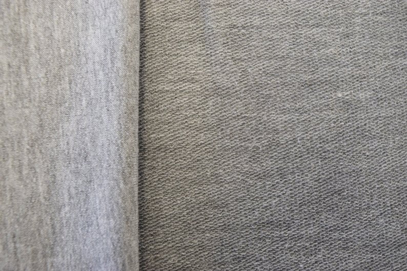 Heather Grey French Terry Spandex Fabric by the yard - FabricLA.com