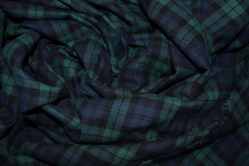 Cotton Flannel Plaid Tartan Fabric by the yard Style#5 - FabricLA.com