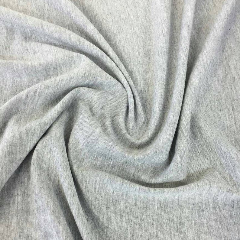 Cotton Lycra Spandex Knit Jersey by the yard -12 oz (Heather Grey) - FabricLA.com