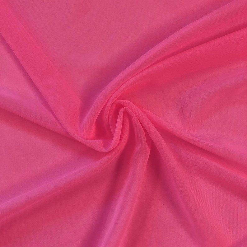 Hi Multi Chiffon Fabric sold by the yard - Bubblegum Pink (LF1) - FabricLA.com